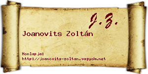 Joanovits Zoltán névjegykártya