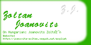 zoltan joanovits business card